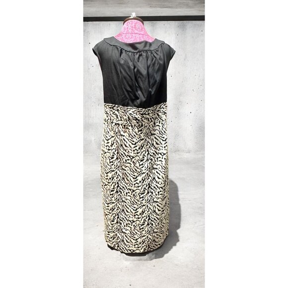 Calvin Klein Zebra Print Dress With Cap Sleeves & High Waist Design - Picture 1 of 13